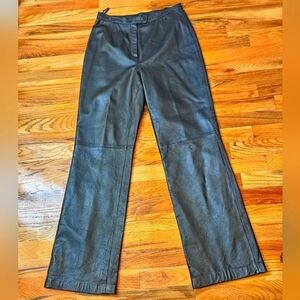 Junction West Leather Straight Leg Pants Women's Size 8 Black 90s Winter Retro